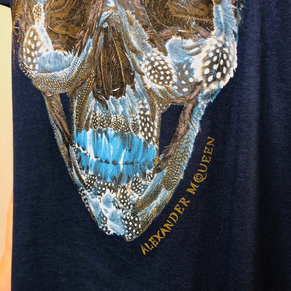 Alexander McQueen Skill Graphic T Shirt Blue L EUC - Picture 5 of 8